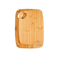 Karaca Karya - Set di 2 taglieri in bamb&ugrave;, taglieri da cucina, in legno, con manico, pratici e facili da pulire, per la cucina