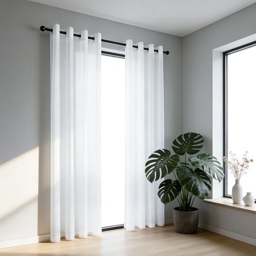 Visillos para dormitorio modernos de 60x80 cm con ojales para ventanas pequeñas y salones 2