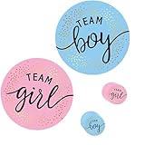 144 Stücke Boy or Girl Baby Party Dekoration, Gender Reveal Party Boy Or Girl Deko Sticker Runde, Baby Geschlecht Verkünden für Baby Shower Geschlechtsverkündung Baby