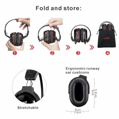 SIMOLIO Infrared Headphones for Car DVD, Not Bluetooth, Universal 2 Channel IR Headphones for Honda Odyssey, uConnect Chrysler Pacifica, Town & Country, GMC Yukon, Wireless Headsets for TV, 3 Pack