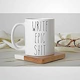 NA Schreiben Sie epische Scheiße Kaffeetasse Autor präsentiert Neuheit Keramiktasse Schriftsteller Becher Teetasse für Männer Frauen Autor Becher