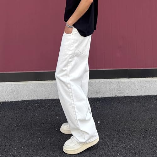 Men's Spring Loose Straight Jeans Casual Wide-Leg Pants2