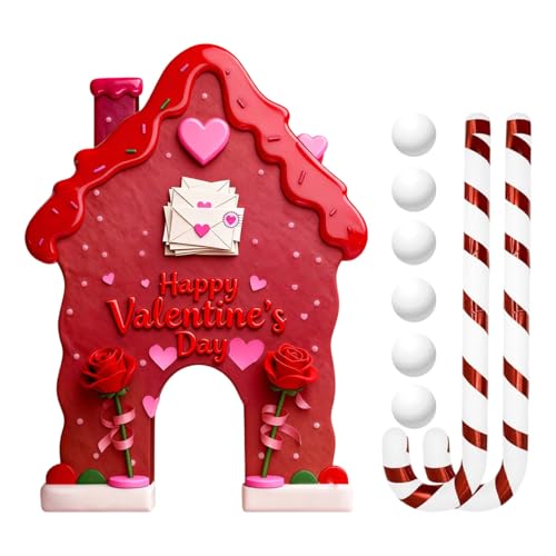 Valentine Day Gingerbreads Golf Game Set for Couples with 6 Soft Balls 2 Candy Cane Club Indoor Entertainment Party Game Indoor 