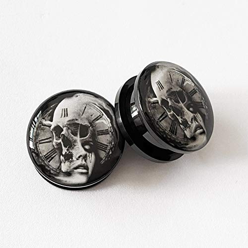 Skull Ear Gauges Plugs and Tunnels Ear Stretcher Expander 6mm-25mm 316L Stainless Steel Screw Plug Piercing Jewelry2