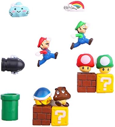14pcs 3D Mini Resin Funny Super Mario Fridge Magnets Kitchen School Office Home Decor Toys Christmas Gift for Kids
