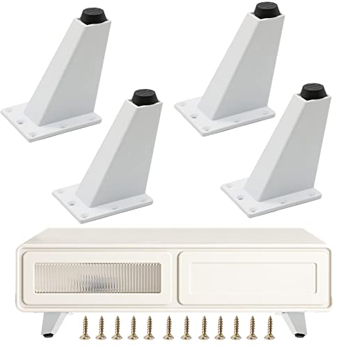 Furniture Feet Sofa Legs Cabinet Foot Sofa Feet Furniture Feet Legs for Furniture Feet for Cabinets Furniture Feet Metal for Sofa Table Cabinet Aluminium Alloy with Screws 4 Pieces 8 cm Height White