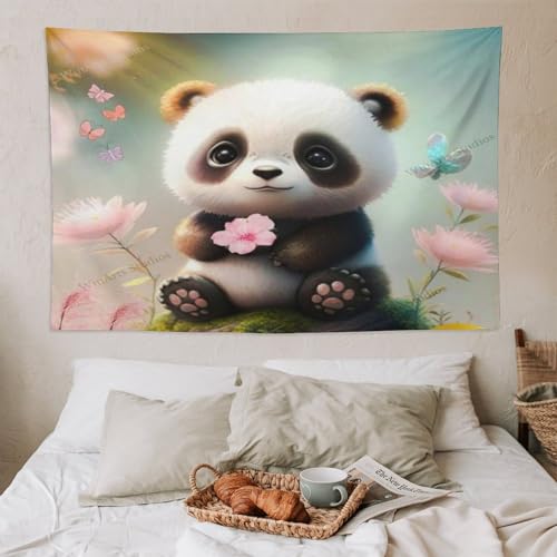 Tapisserie murale panda grand format 150x230cm pour deco de salon chic - 6
