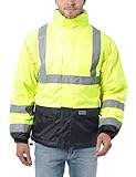 Ultrasport Workwear - Chaqueta de seguridad con elementos reflectantes de seguridad y forro polar extraíble, 4XL