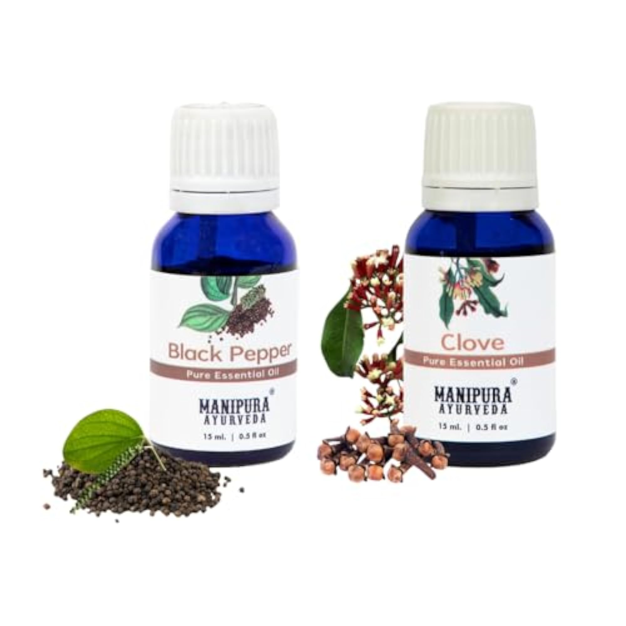 Black Pepper & Clove Oil Diffuser Combo Pack, 15 ml Each