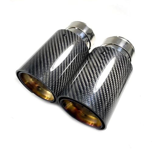 Puntas de escape en fibra de carbono azul de 76mm a 105mm para una estética deportiva única