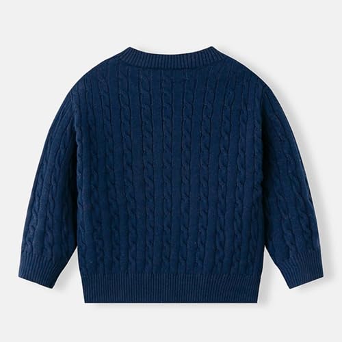Boys Girls Sweaters Pullover Toddler Chunky Knit Sweater Fall Warm School Cardigan Long Sleeve Tops for Kids 3-8 Year4
