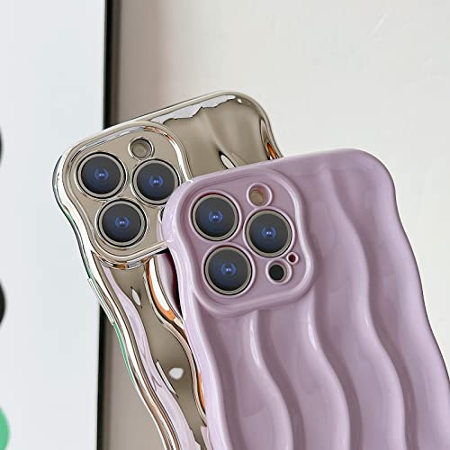 Skyseaco Compatible With Iphone 13 Pro Max Case Water Ripple Pattern Cute Curly Wave Frame Shape Shockproof Soft Tpu Case For Women Girls Slim Phone Case (Silver) #TOP3
