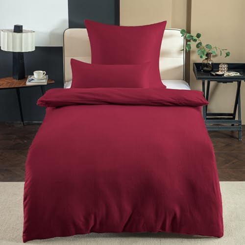 Nesture Winter Warme Thermo Fleece Bettwäsche 135x200, Kuschelig weich Bettwäsche Sets 2 teilig, 1 Bettbezug 135 x 200cm flauschig + 1 Kissenbezug 80x80 mit Reißverschluss, Farbe: