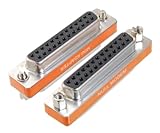CablesOnline DB25 Null Modem Female to Female Slimline Data Transfer Adapter/Gender Changer, (2-Pack) (AD-N03M-2)