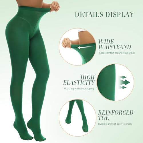 Image of MANZI Women's Solid Color Semi Opaque Footed Tights Soft Stretch Pantyhose