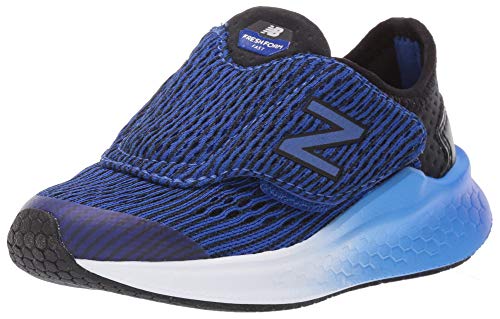 New Balance Kid's Fresh Foam Fast V1 Hook and Loop Running Shoe, Black/uv Blue, 4 M US Toddler