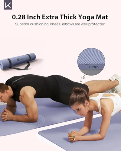 Image of KEEP Extra Wide Yoga Mat, 7mm Thick 72 inch x 32 inch Exercise Mat | 7mm thick Extra wide yoga mat with carry strap for home workout, yoga, exercise and Pilates