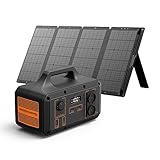 KSIX Pack Estación de Energía Portátil Power Station 1021Wh + Panel solar plegable 120W, Control App, Bluetooth, 6 salidas, Fuente de Alimentación para Camping y Autocaravanas