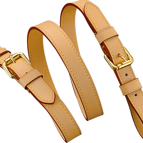 Image of Genuine Vachetta Leather Shoulder Bag Strap Crossbody Replacement for Handbag or Purse(Beeswax-Width:0.70in&Three-Segment Adjustable Length:26.8-47.2in)