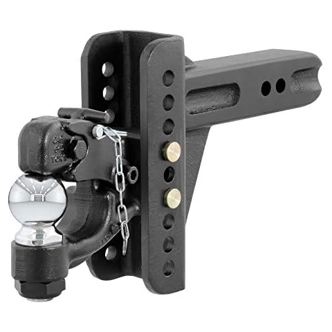 CURT 45908 Adjustable Pintle Hitch Combination, 2-1/2-Inch Receiver, 6-Inch Drop, 2-5/16-Inch Ball, 20,000 lbs, CARBIDE BLACK POWDER COAT Cover
