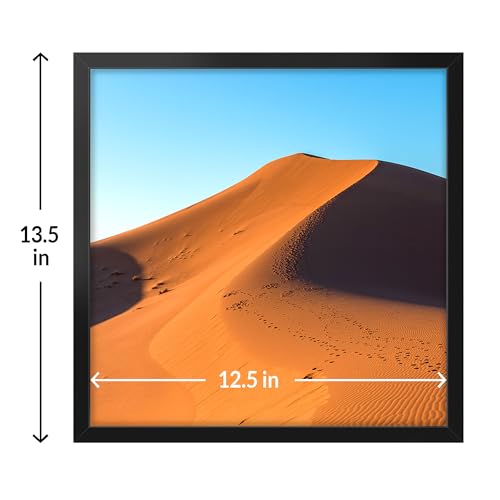LaVie Home 13x13 Picture Frame for Wall Display, 13x13 Black Picture Frame with HD Plexiglas, 13 x 13 Square Frame 1 Pack, Display Frame for Vertical or Horizontal, Classic Collection