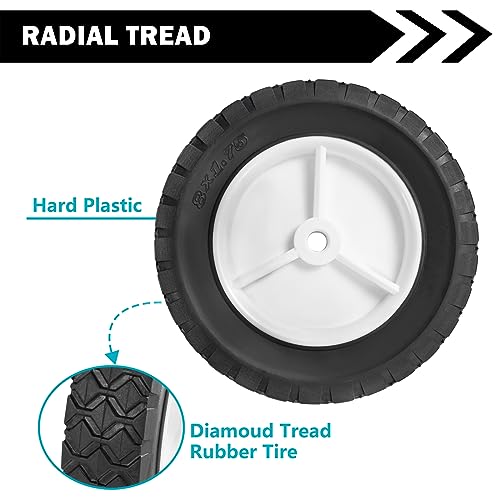 Sutmorly 72-108 Plastic Wheel Replaces AYP 103670 103670X 107644X 146248 Craftsman 33958 Hus 532146248 MTD 734-04585 734-1780, 8\'\' x 1.75\'\' 2 Pack - Thumbnail 6