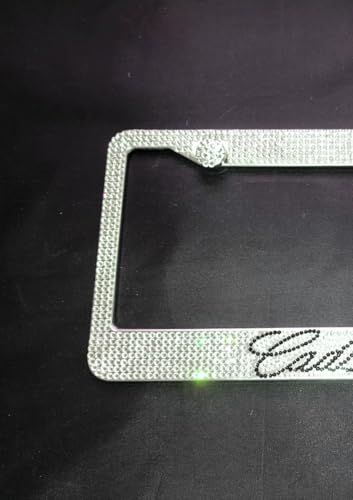 Ice Out Crystal License Plate Frame Holder ForCadillac Bling Bling Universal Fit