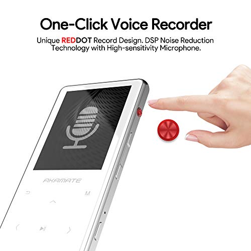 MP3 Player, 16GB Player with Bluetooth 4.2, Music Player with FM Radio, One Click Recording, 2.4" Screen, Built-in Speaker, HiFi Lossless Sound, Support up to 128GB(Earphone, Sport Armband) - Thumbnail 6