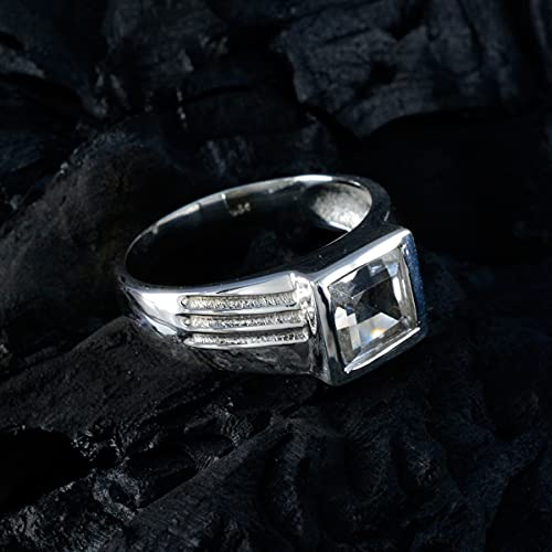 Anneau quartz en cristal véritable argent 925 cadeau idéal mixte