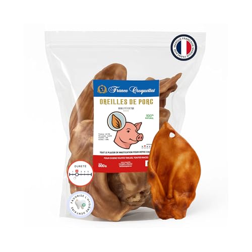 Oreille de Porc XXL pour Chien – Friandise Naturelle 100% – Mastication Durable – Riche en protéines – sans additifs – pour Chiot et Chien Adulte – Idéal...