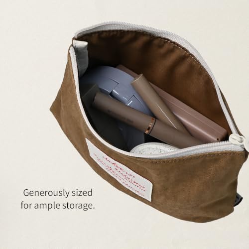 Image of Monolike Archive 247 Faded Flat Pouch, Light Gray - Makeup Bag, Cosmetic Bag, Travel Bag, Toiletry Bag, Organizer, Storage Bag