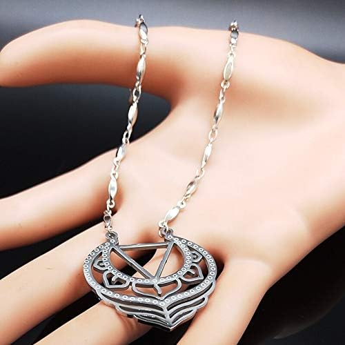 Miniatura 2 de 2024 New Stainless Steel Flower Necklace Women Feather Silver Color Necklaces Pendants Jewerly Bisuteria