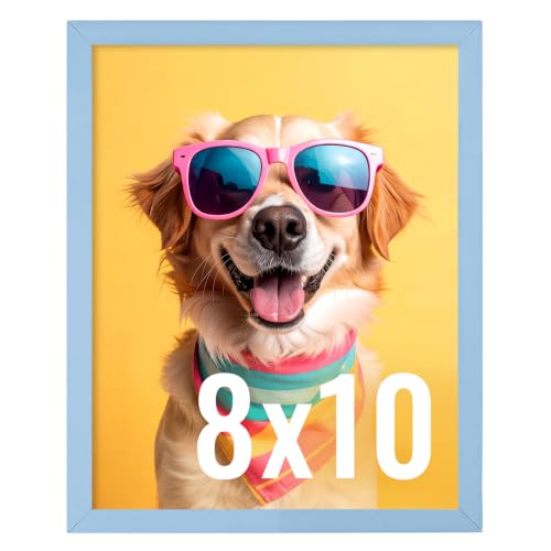 Image of LaVie Home 8x10 Picture Frame for Wall Display, 8x10 Blue Picture Frame with HD Plexiglas, 8 x 10 Poster Frame 1 Pack, Display Frame for Vertical or Horizontal, Classic Collection