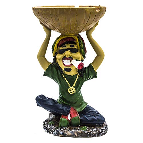 Rockin Gear Rasta Figurine Ashtray - Jamaican Man Smoking Marijuana Joint Ashtray