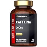 Caffeina Integratore 200 mg | 120 Compresse Vegane per 4 Mesi di Scorta | Integratore Alim...
