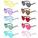 Ruolin 10pcs Occhiali da Sole a Forma di Cuore, Occhiali da Festa Divertenti a Specchio per Feste di Compleanno, Occhiali da Festa di Carnevale, Feste di Agenti per Bambini e Adulti