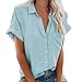 Blouse Ladies In Clothing Fashion Womens Short Sleeve Pocket Button Tee Casual Popular Blouse Tops(S-3XL)