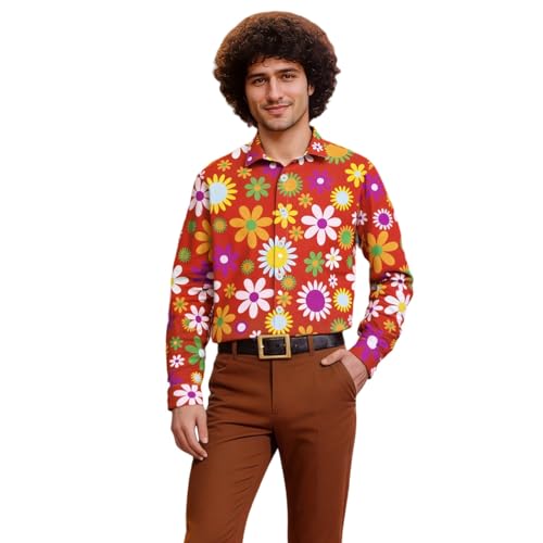 Générique Mode festive - Chemise années 70, chemise pour homme, style disco, costumes de carnaval
