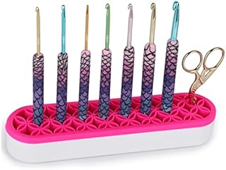 Coopay Crochet Hook Holder, Crochet Hooks Organizer, Crochet Needles Storage Stand, Craft Tools Storage Case, Storage Box for Metal, Rubber or Bamboo Crochet Hooks, Crocheter Gifts