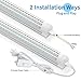 CNSUNWAY 2FT LED Shop Light, 24W 5000K 3600LM Super Bright, Utility T8 LED Light Fixture, D Shape, High Output, Linkable Shop Lights Tubes for Room, Garage, Workbench, Plug and Play, 2 Pack