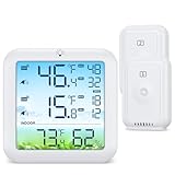Bomivoi Wireless Fridge and Freezer Thermometer with Alarm, Max/Min Temperature Records Digital Refrigerator Thermometer, 328FT Remote Range, Magnetic & Stand Options for Kitchen Home Restaurant