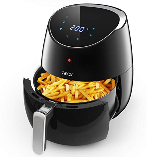 Air Fryer, PRYTA 5.3-Quart Electric Oil Less Hot Air Fryer Cooker with 50 Recipes, Touch Screen Control, Dishwasher Safe, Non-Stick Interior, 1700W