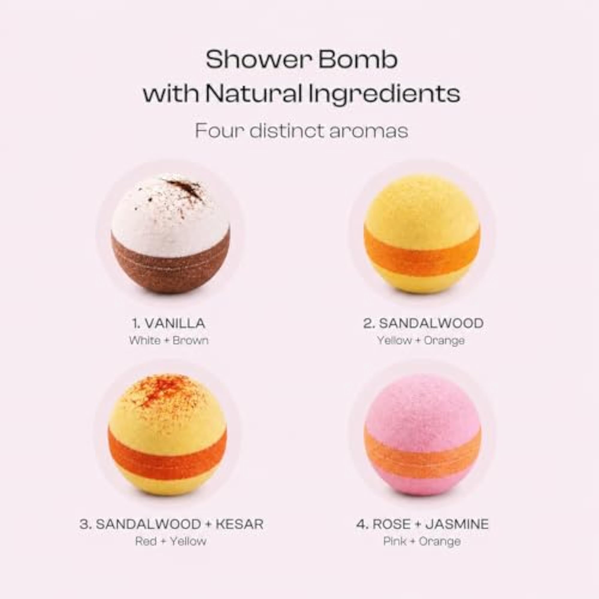 Handmade Bath Bombs with Natural Ingredients, 5 Aromatic Scents
