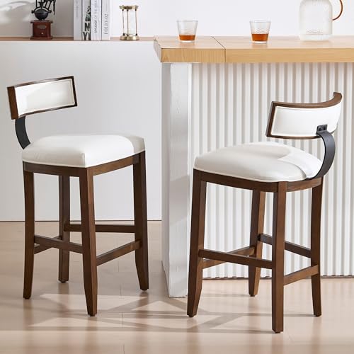 Whitebarstoolssetof2265puleathercounterheightbarstoolsfarmhouseislandcountertopbarchairswithcurvedbackresthardwoodframeforkitchenislanddiningroom Urban Country Home Decor White bar stools set of 2 265 pu leather counter height barstools farmhouse island countertop bar chairs with curved backresthardwood frame for kitchen island dining room urban country home decor