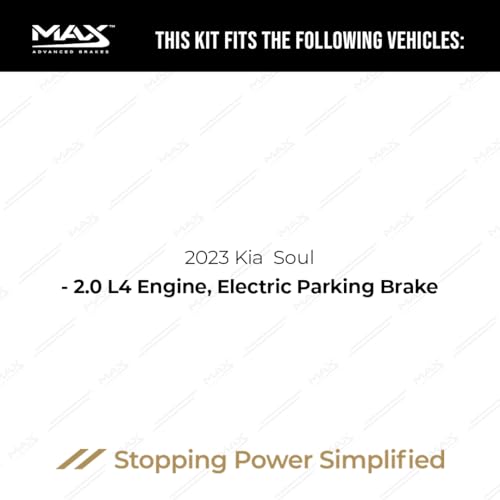 Image of MAX Advanced Brakes - Rear Brake Kit For 2023 Kia Soul (w / 2.0 L4 Engine, Electric Parking Brake)| Carbon Ceramic Brake and Rotor Kit| Daily Driving Geomet Coated Brake Rotors