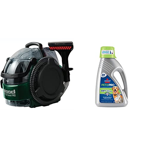 Bissell Little Green Pro Commercial Spot Cleaner BGSS1481 & BISSELL Professional Pet Urine Eliminator + Oxy Carpet Cleaning Formula, 48 oz, 1990, 48 Ounce - image 1