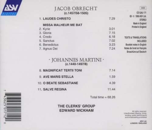 Miniatura 2 de Jacob Obrecht Missa Malheur Me Bat Laudes Christo Johannes Martini Magnificat Tertii Toni Ave Maris Stella O Beate Sebastiane Salve Regina -