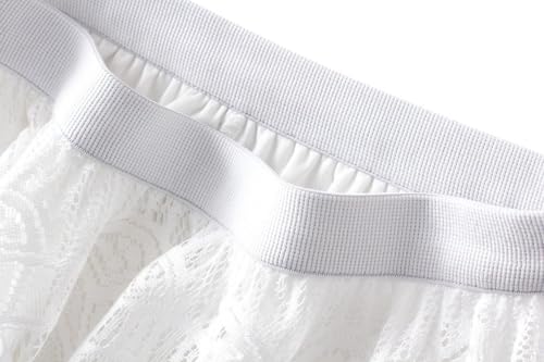 Womens Lace A-Line Skirt Elastic High Waist Pleated Skirts Trendy Dressy Flowy Midi Skirt for Wedding Party Evening3