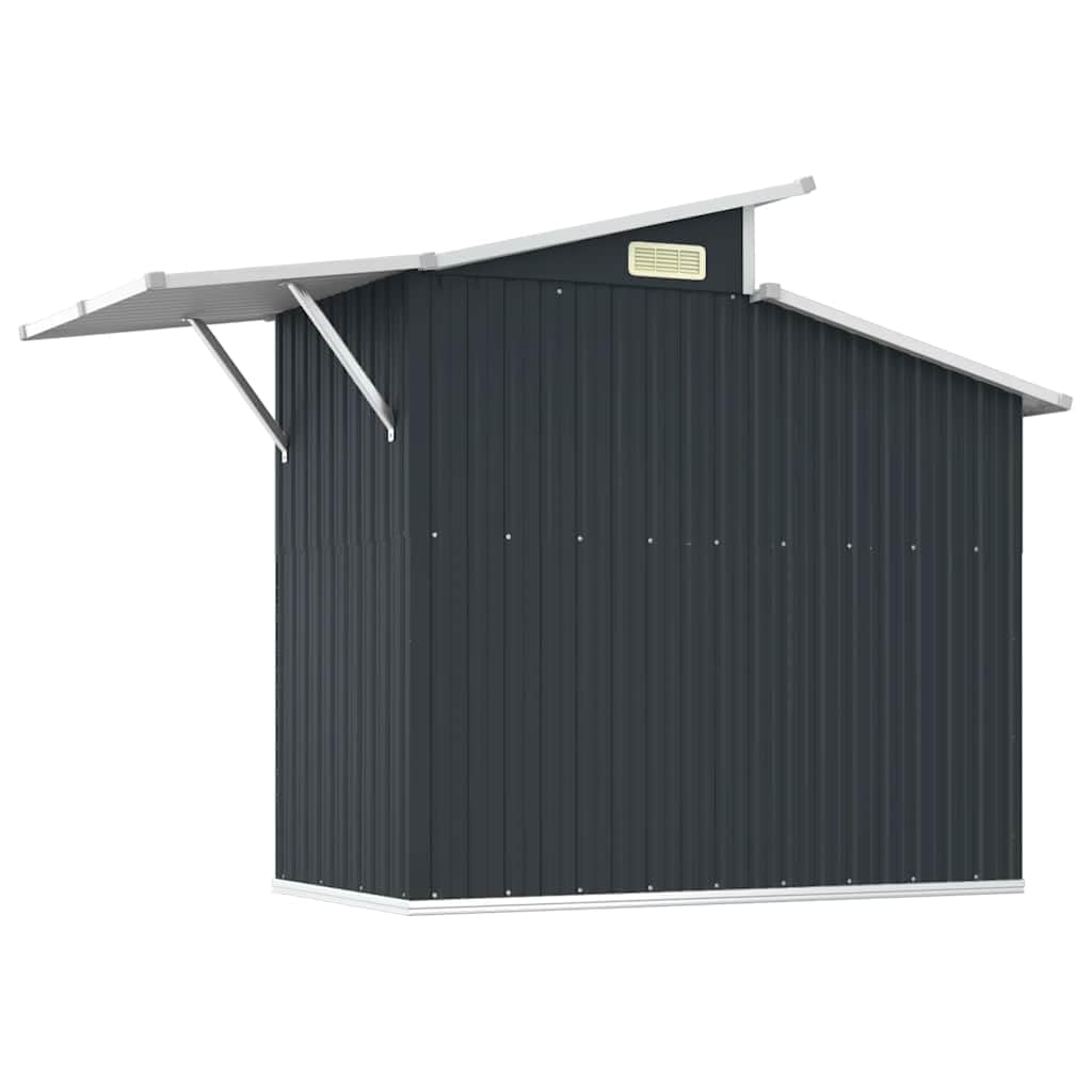 vidaXL Cobertizo de jardín Acero galvanizado Antracita 270x130x208,5cm, cobertizo de jardín para Herramientas, cobertizo de Exteriores, caseta para Herramientas de jardín
