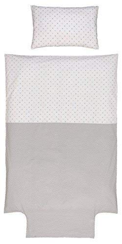 P'tit Basile - Parure Housse de couette bébé avec rabat - 100x140 cm - + taie 40x60 cm - Coton issu de l'agriculture biologique - housse de couette avec rabat pour border